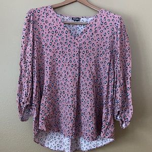Womens a.n.a cheetah print blouse; Size petite large
